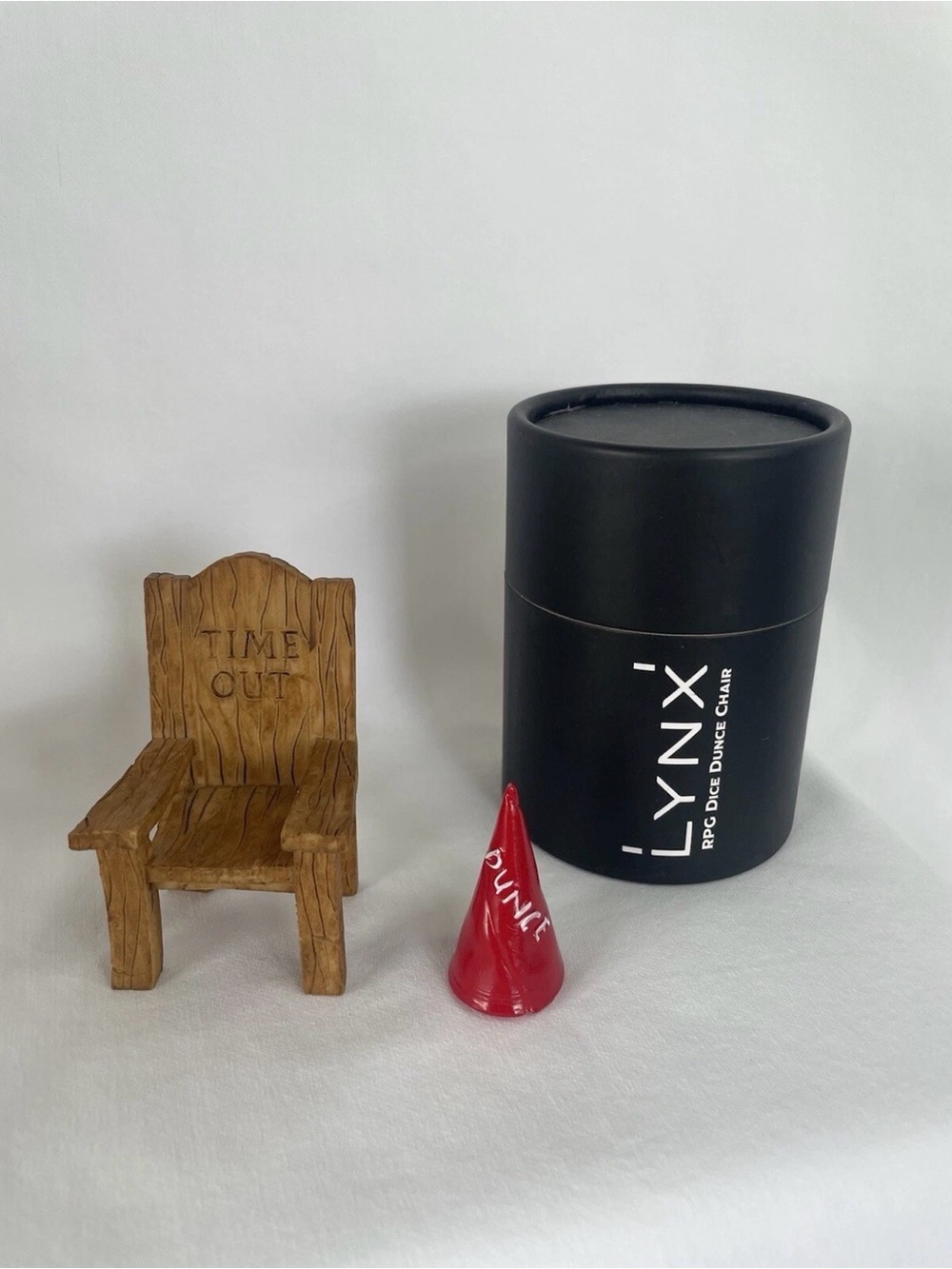 Red Dunce Cone Accessory with Brown 'Time Out' Chair Dnd dungeons and dragons